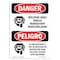 Signmission OSHA, Welding Eye Shield When Welding Bilingual, 14in X 10in Rigid Plastic, 10" W, 14" H, Spanish OS-DS-P-1014-VS-1621 - alternate 1